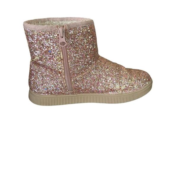 Cat & Jack Boots Girls Size 4 Ankle Gold Glitter - Picture 8 of 16